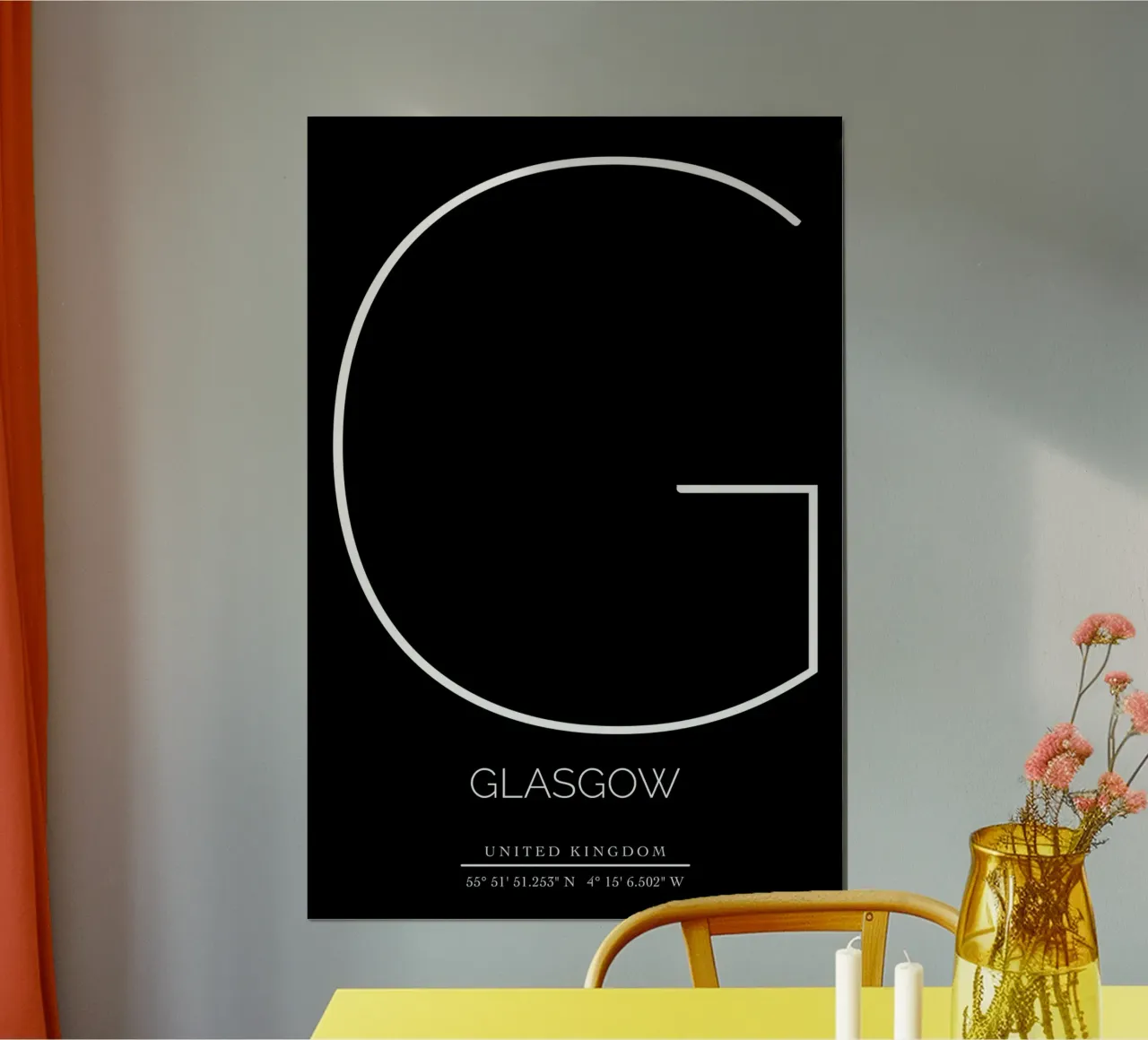 GLASGOW - black poster con telaio in alluminio da CityLights