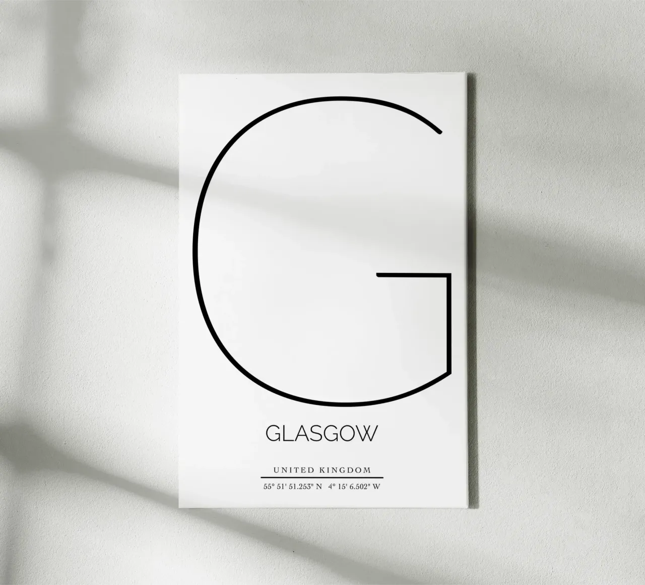 GLASGOW - white canvas by CityLights