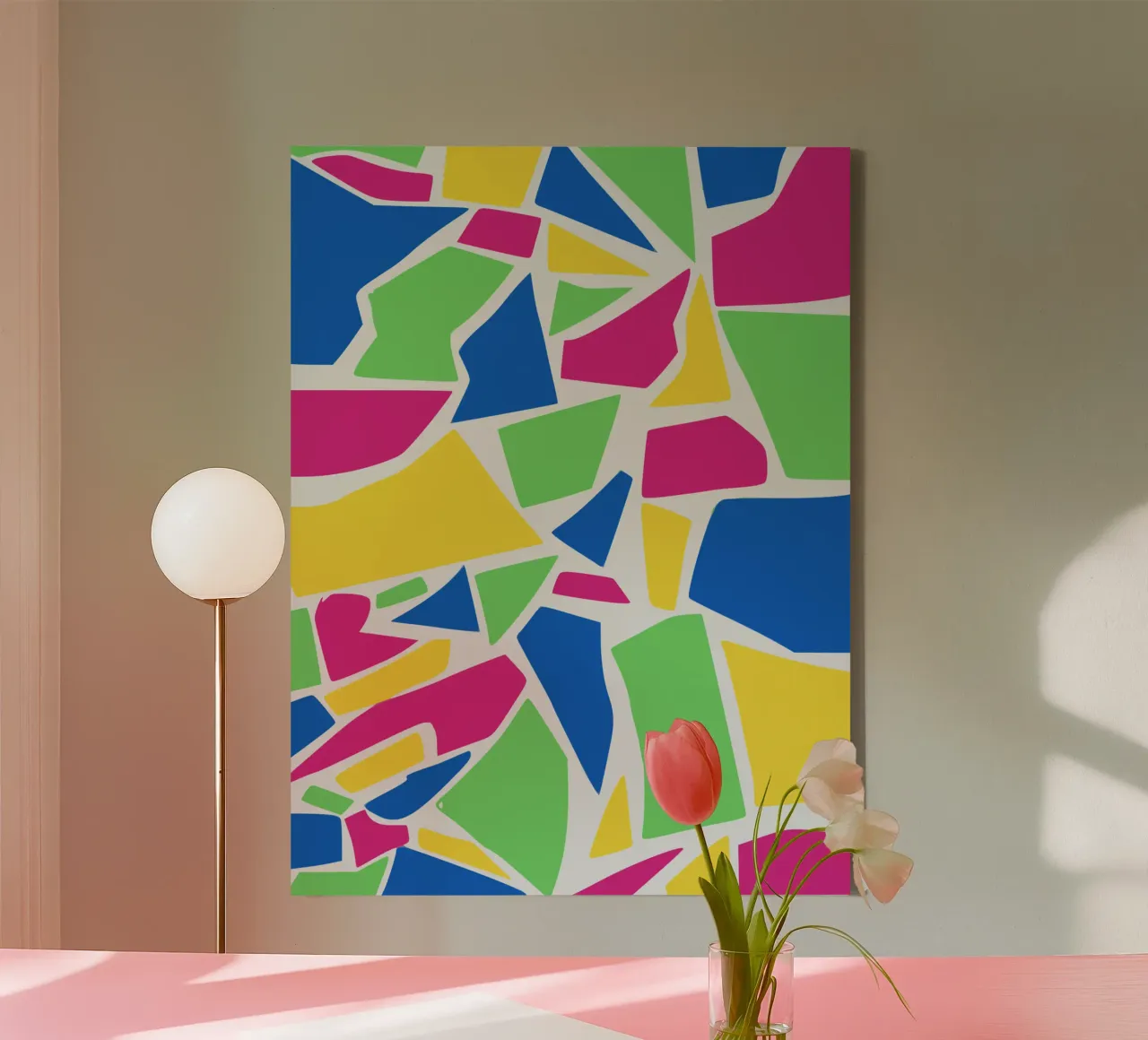 Fragmenten abstract canvas van Little Dean