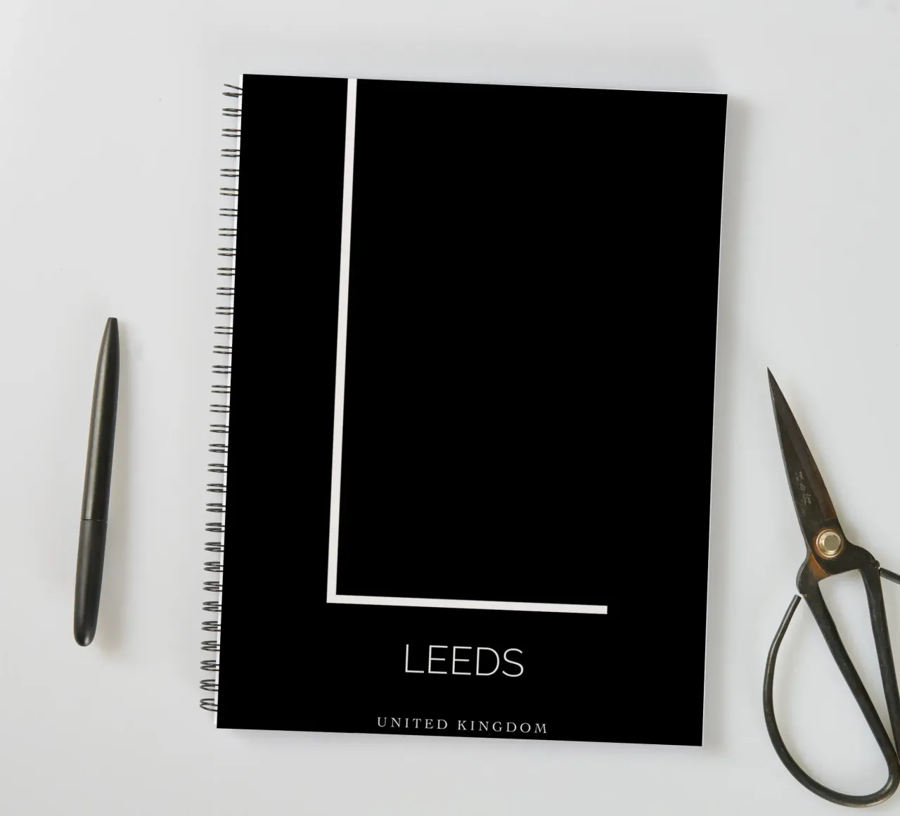 LEEDS - black spiral notebook by CityLights