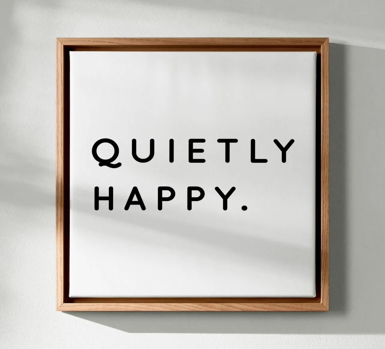 Quietly Happy canvas met Baklijst van sabidussi