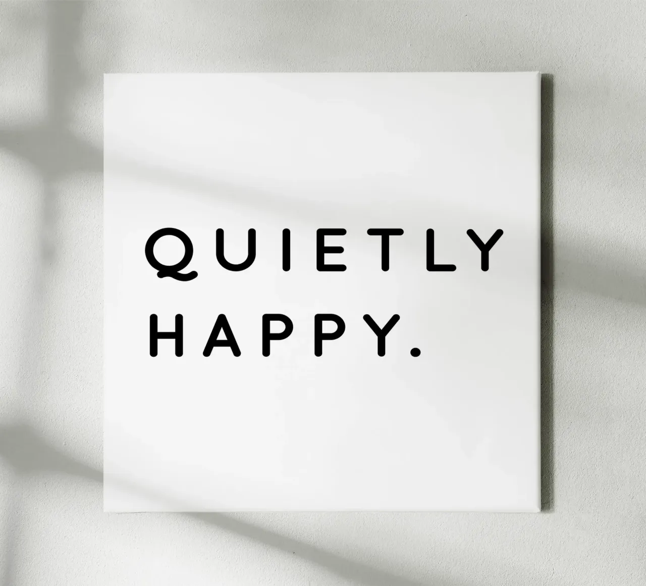 Quietly Happy canvas met Baklijst van sabidussi