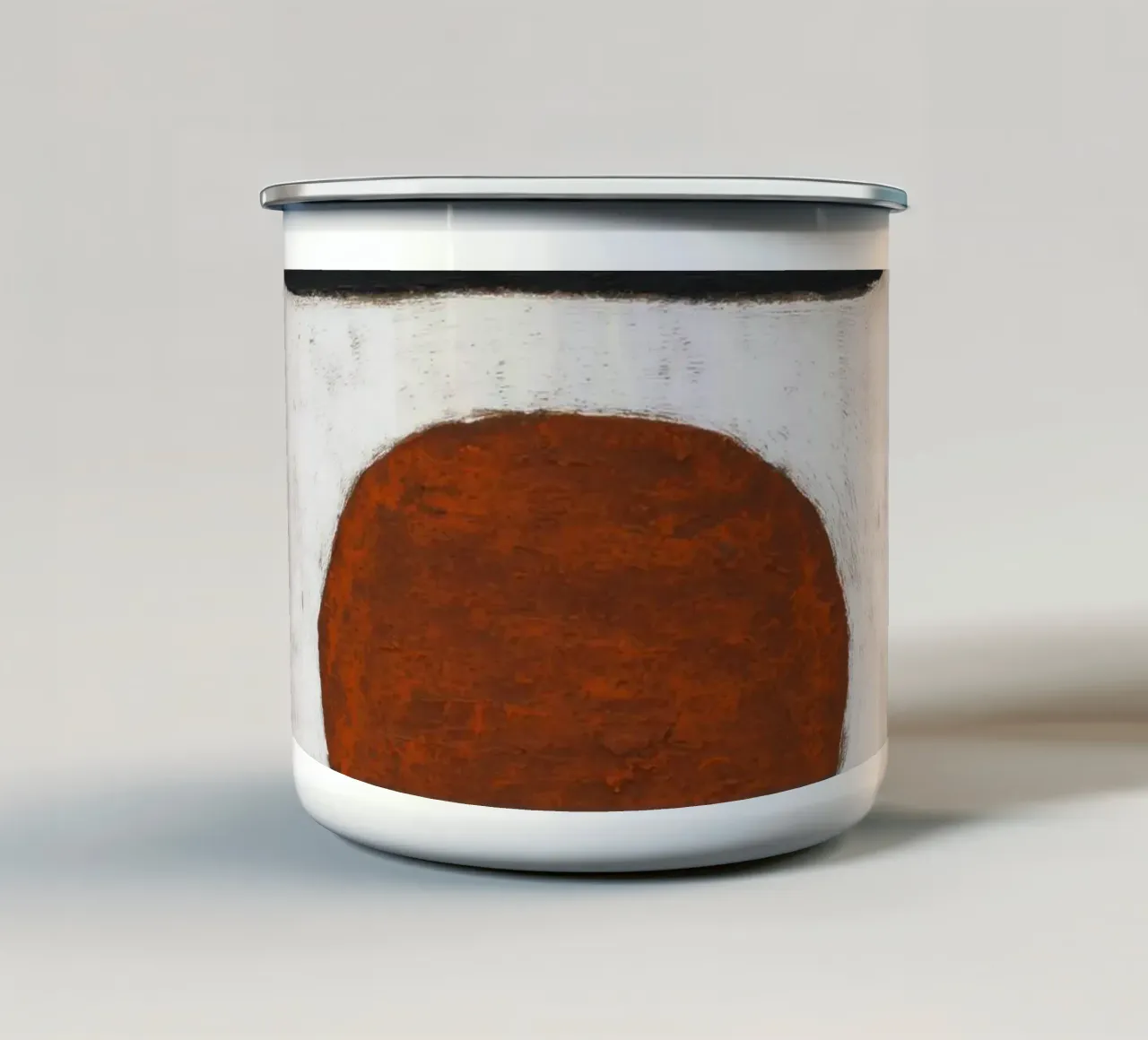 Tweelingcirkels - Minimalistisch abstract schilderij emaille mok van Aralyn