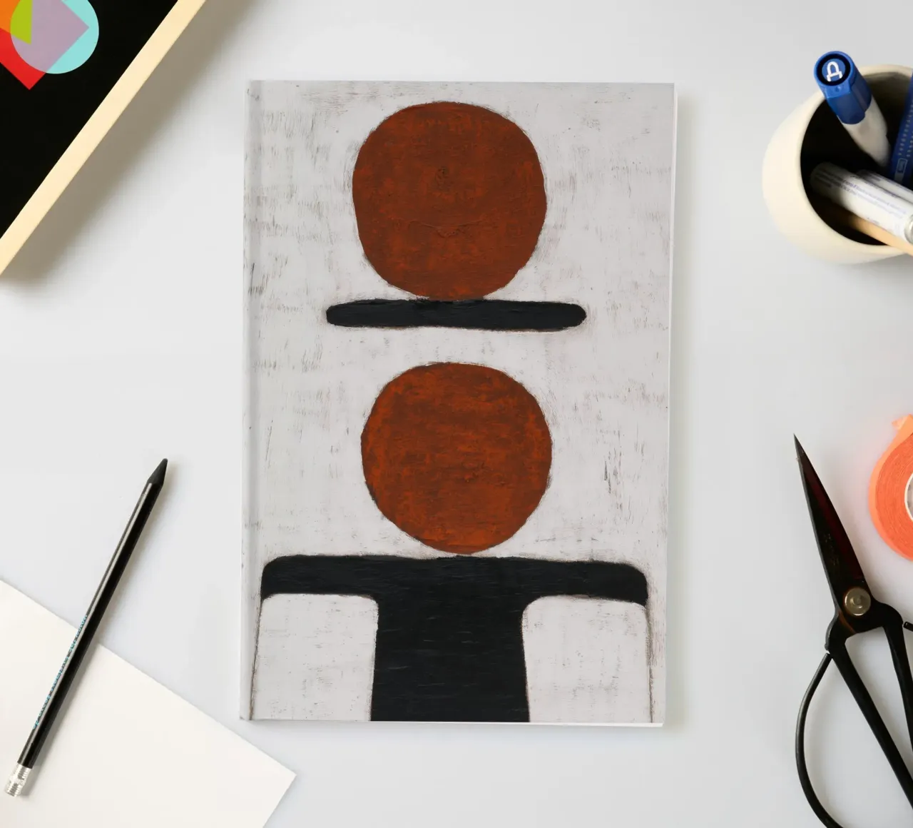 Twin Circles – Minimalist Abstract Painting notebook by Aralyn