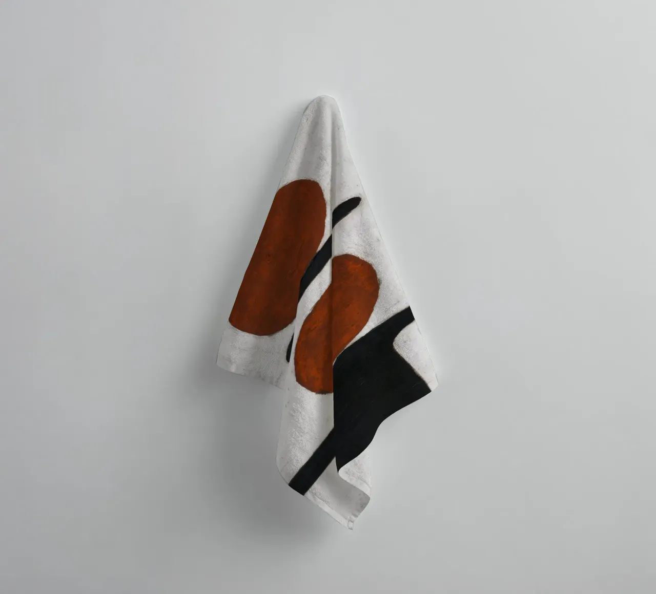 Tweelingcirkels - Minimalistisch abstract schilderij badhanddoek van Aralyn