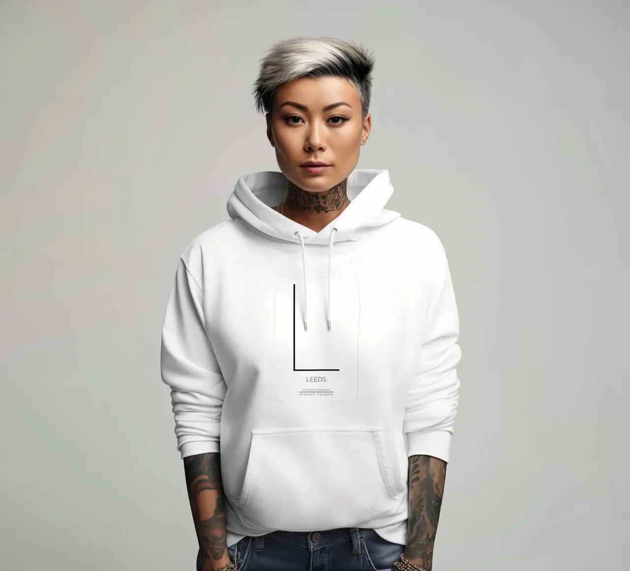 LEEDS - white felpa con cappuccio da CityLights