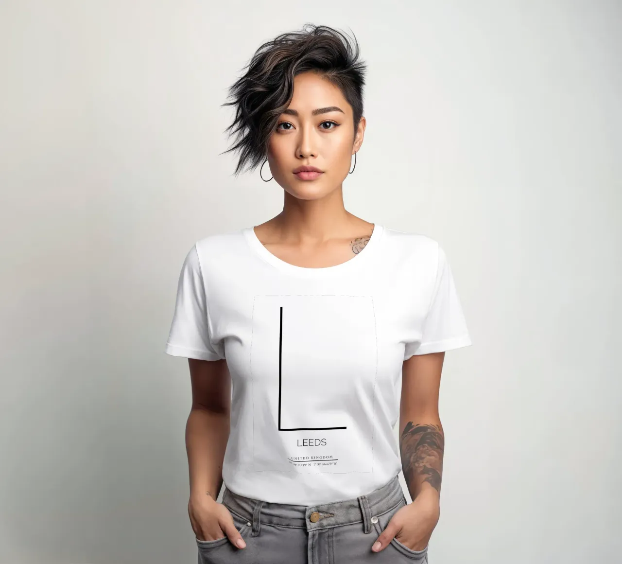 LEEDS - white women's fitted t-shirt by CityLights