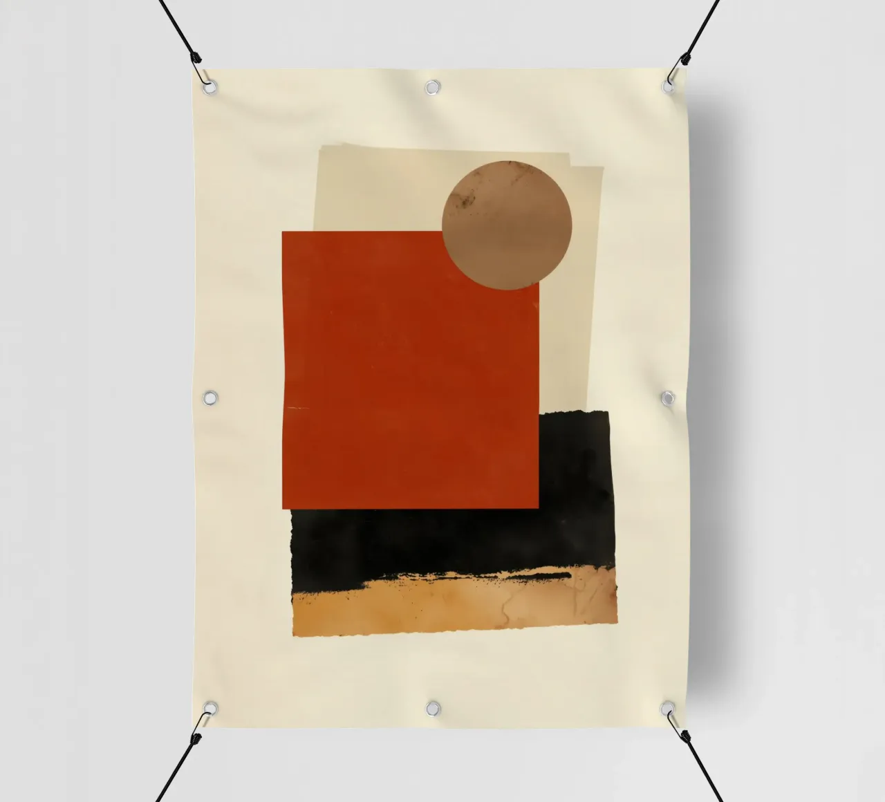 Layered Shapes – Geometric Abstract Wall Art telo in pvc da Aralyn
