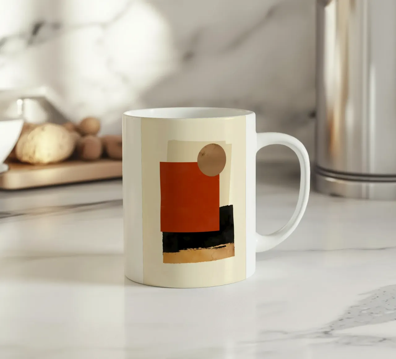 Layered Shapes – Geometric Abstract Wall Art tazza in ceramica da Aralyn
