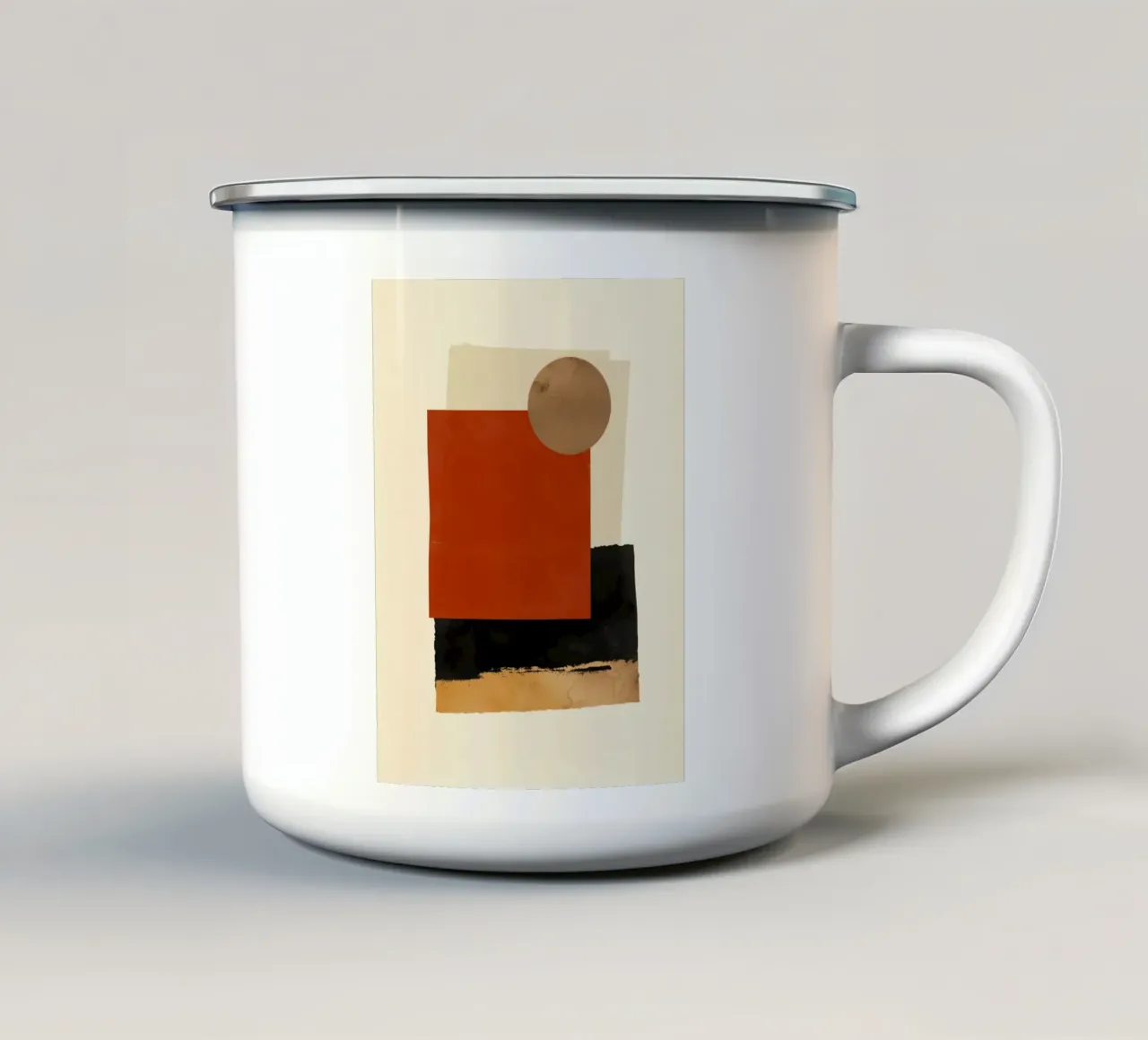 Layered Shapes – Geometric Abstract Wall Art tazza in smalto da Aralyn