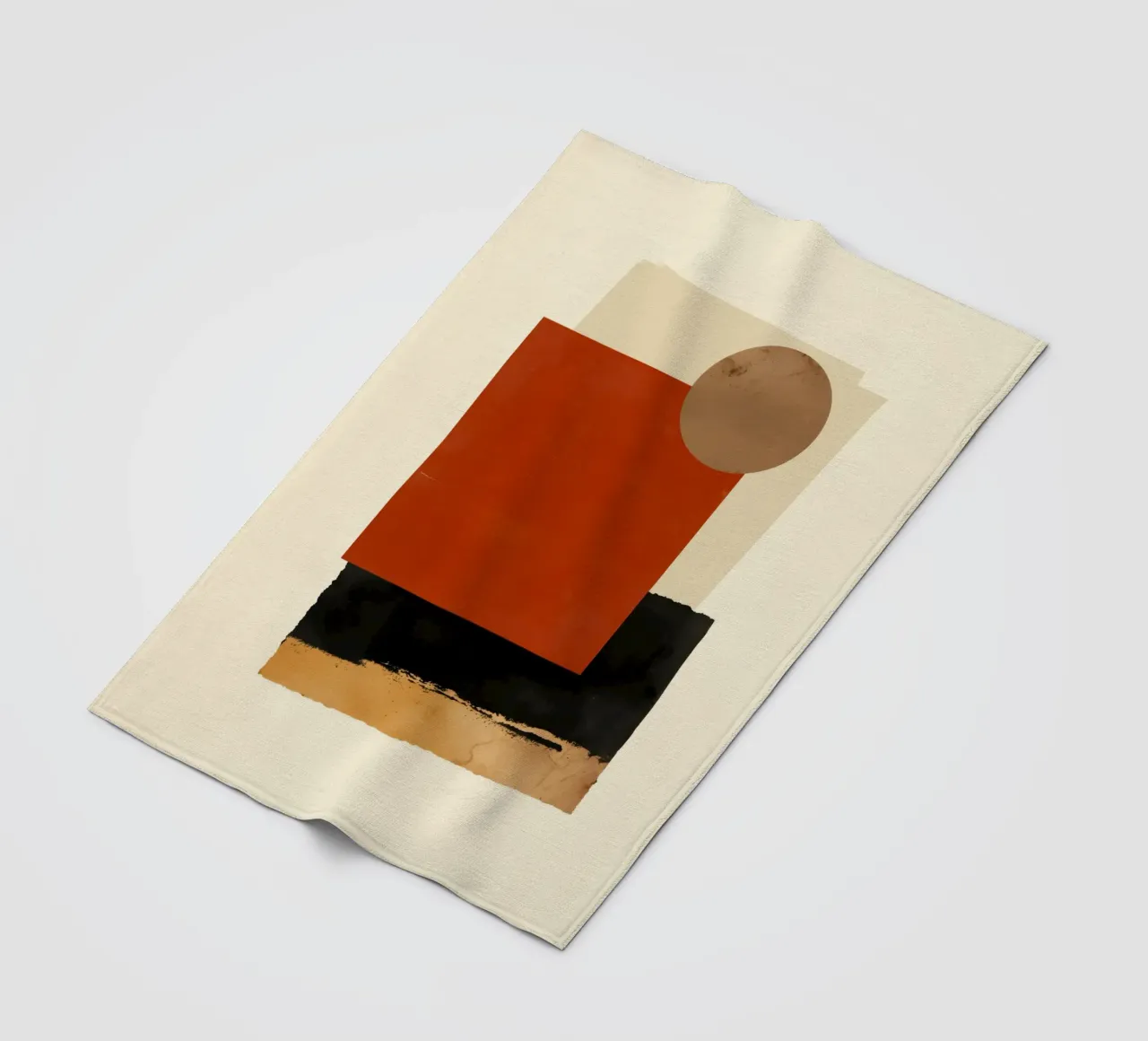 Layered Shapes – Geometric Abstract Wall Art coperta in pile da Aralyn