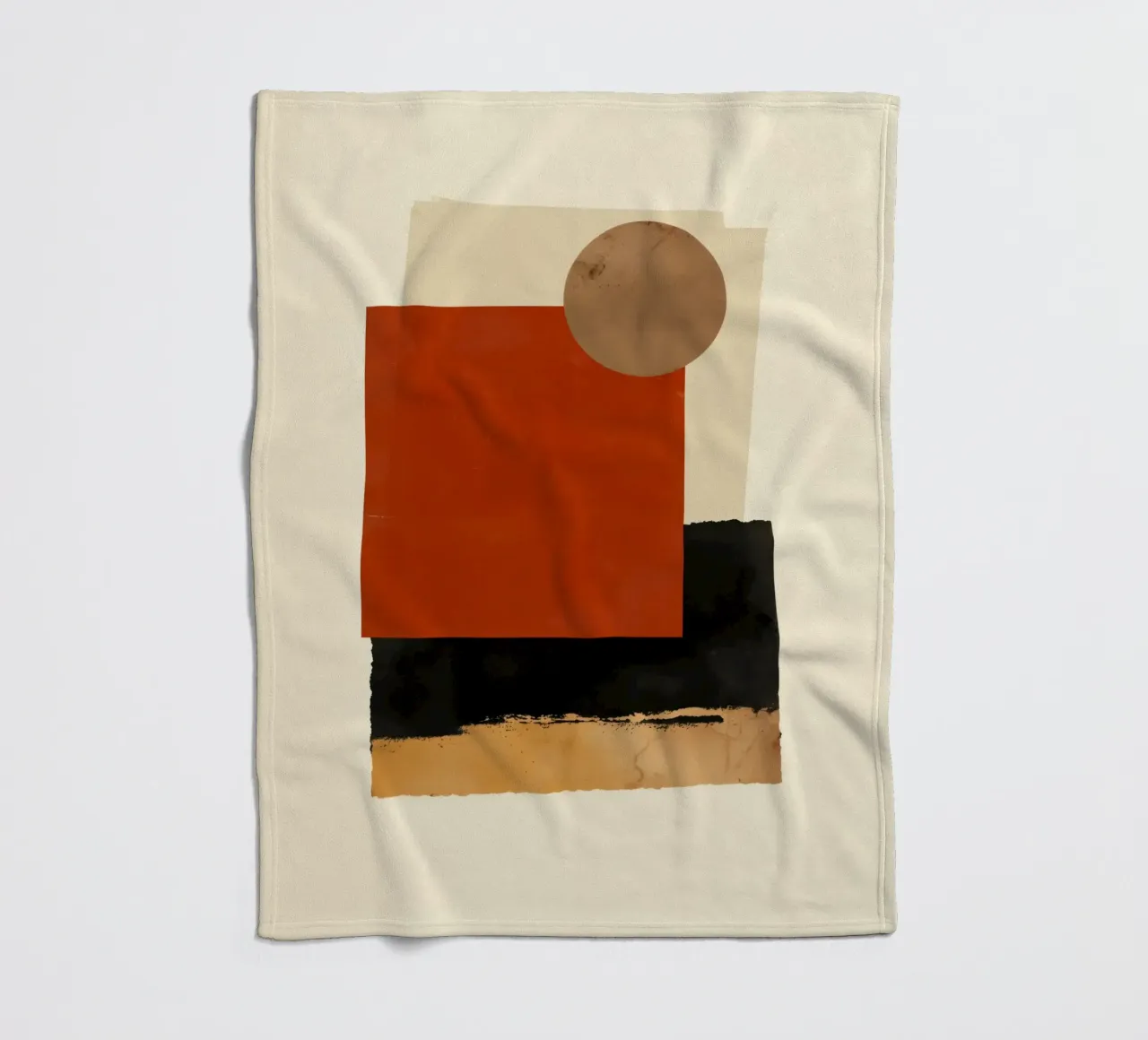Layered Shapes – Geometric Abstract Wall Art coperta in pile da Aralyn