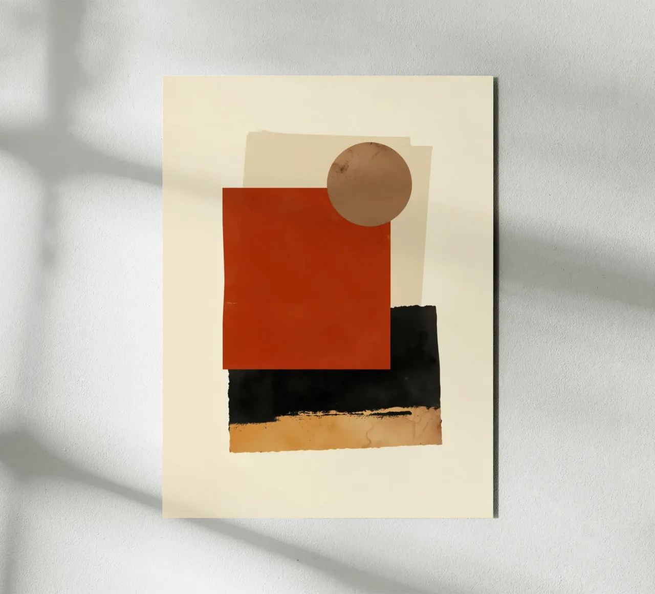 Layered Shapes – Geometric Abstract Wall Art alluminio dibond da Aralyn