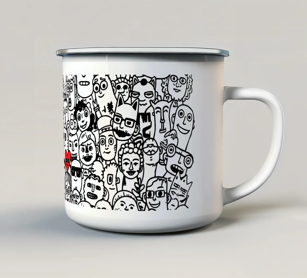 1000 teste, 1 cuore tazza in smalto da KUNSTstück