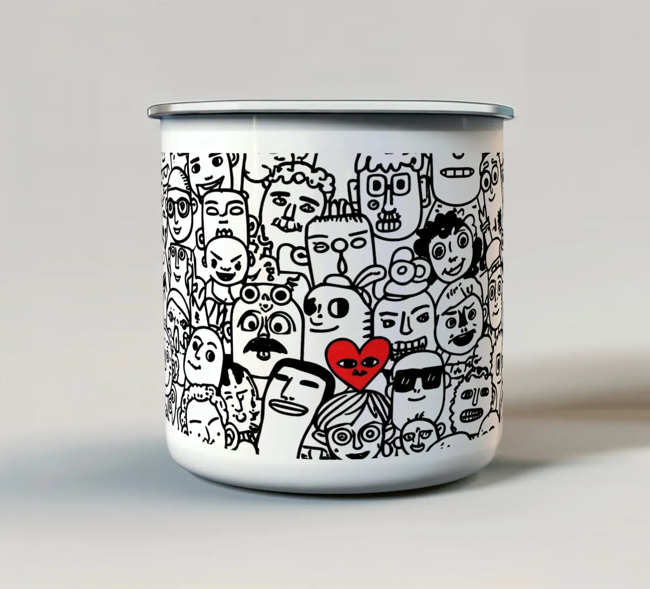1000 teste, 1 cuore tazza in smalto da KUNSTstück