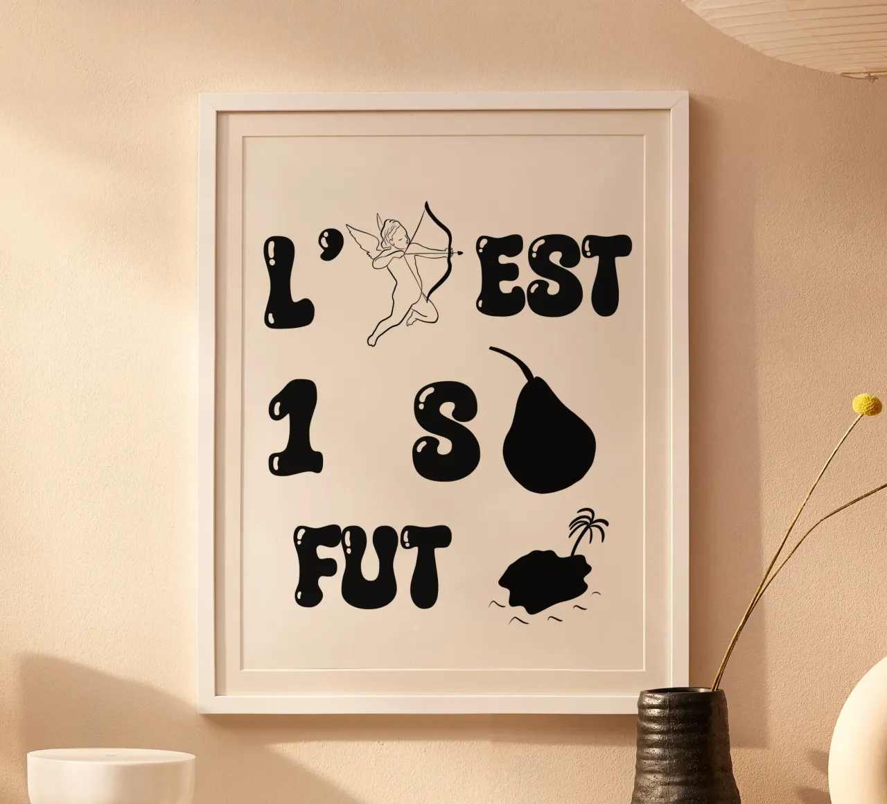 L'amore è una speranza inutile poster con telaio in legno da RÉBUS REBUS