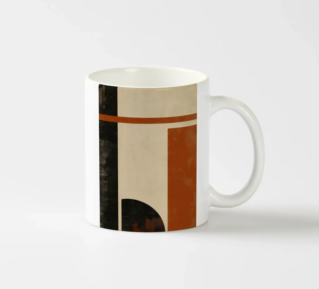 Nostalgic Flow – Circles and Rectangles in Warm Tones ceramic mug by Aralyn