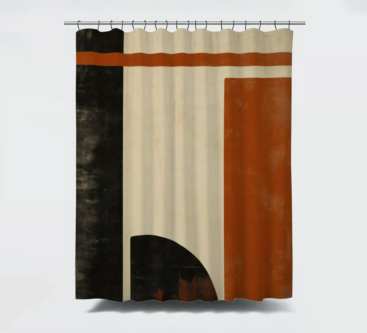 Nostalgic Flow – Circles and Rectangles in Warm Tones shower curtain by Aralyn