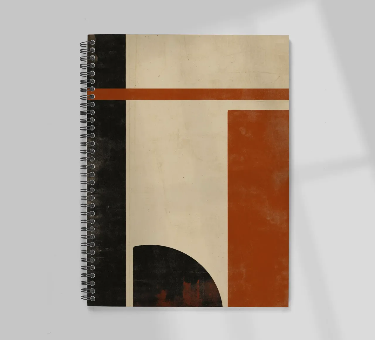 Nostalgic Flow – Circles and Rectangles in Warm Tones spiral notebook by Aralyn