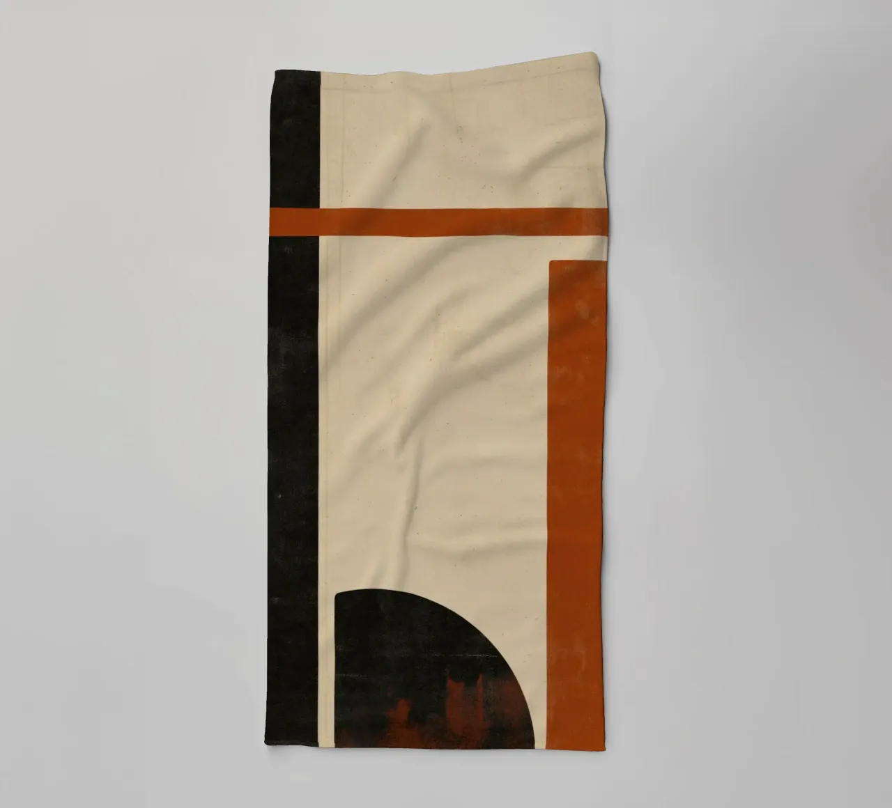 Nostalgic Flow – Circles and Rectangles in Warm Tones towel by Aralyn