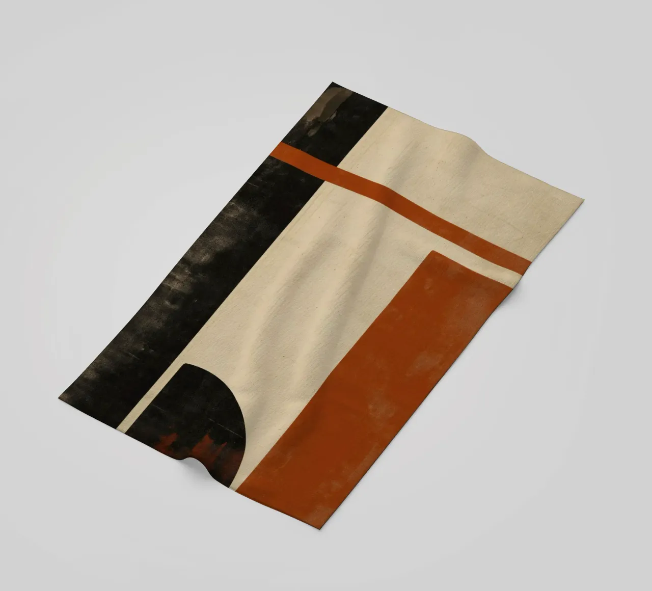 Nostalgic Flow – Circles and Rectangles in Warm Tones beach towel by Aralyn