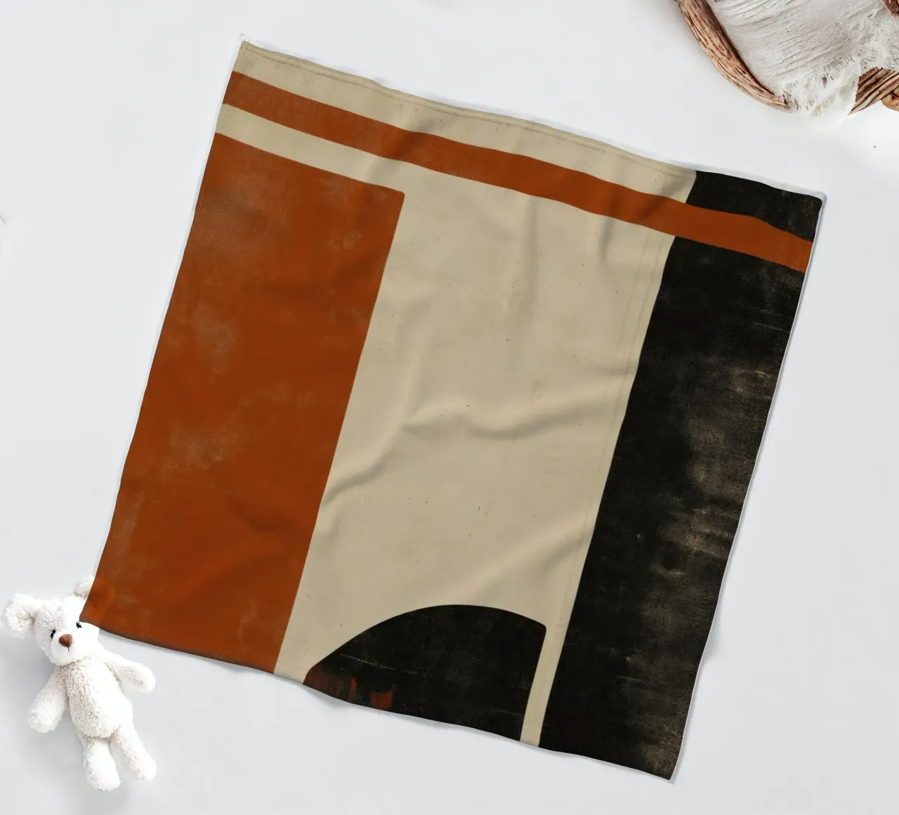 Flusso nostalgico - Cerchi e rettangoli in tonalità calde coperta in pile da Aralyn