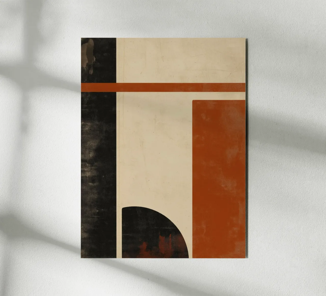 Nostalgic Flow – Circles and Rectangles in Warm Tones alu-dibond by Aralyn