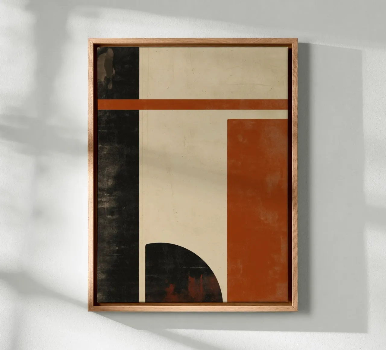 Nostalgic Flow – Circles and Rectangles in Warm Tones canvas by Aralyn