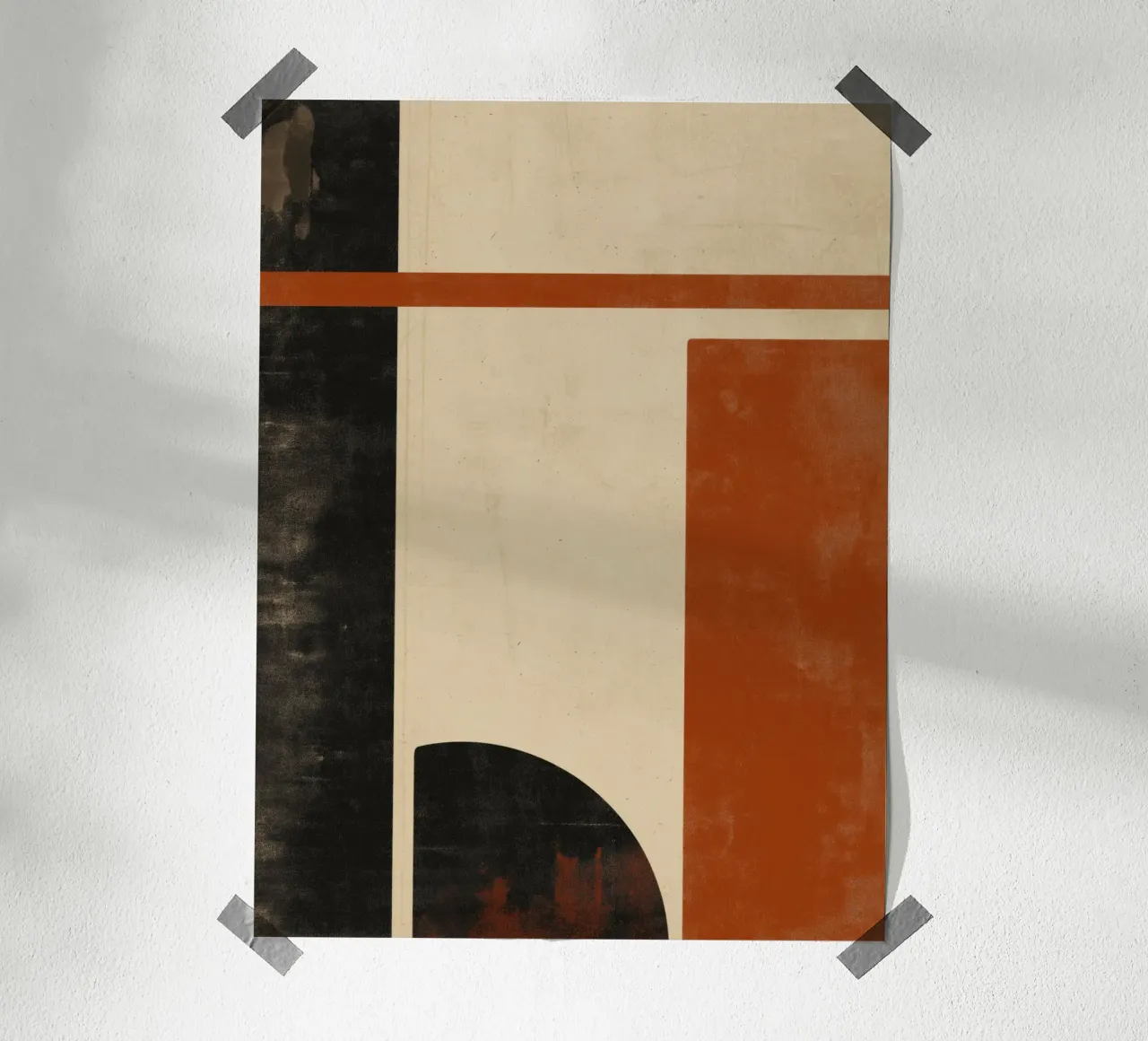 Nostalgic Flow – Circles and Rectangles in Warm Tones poster by Aralyn