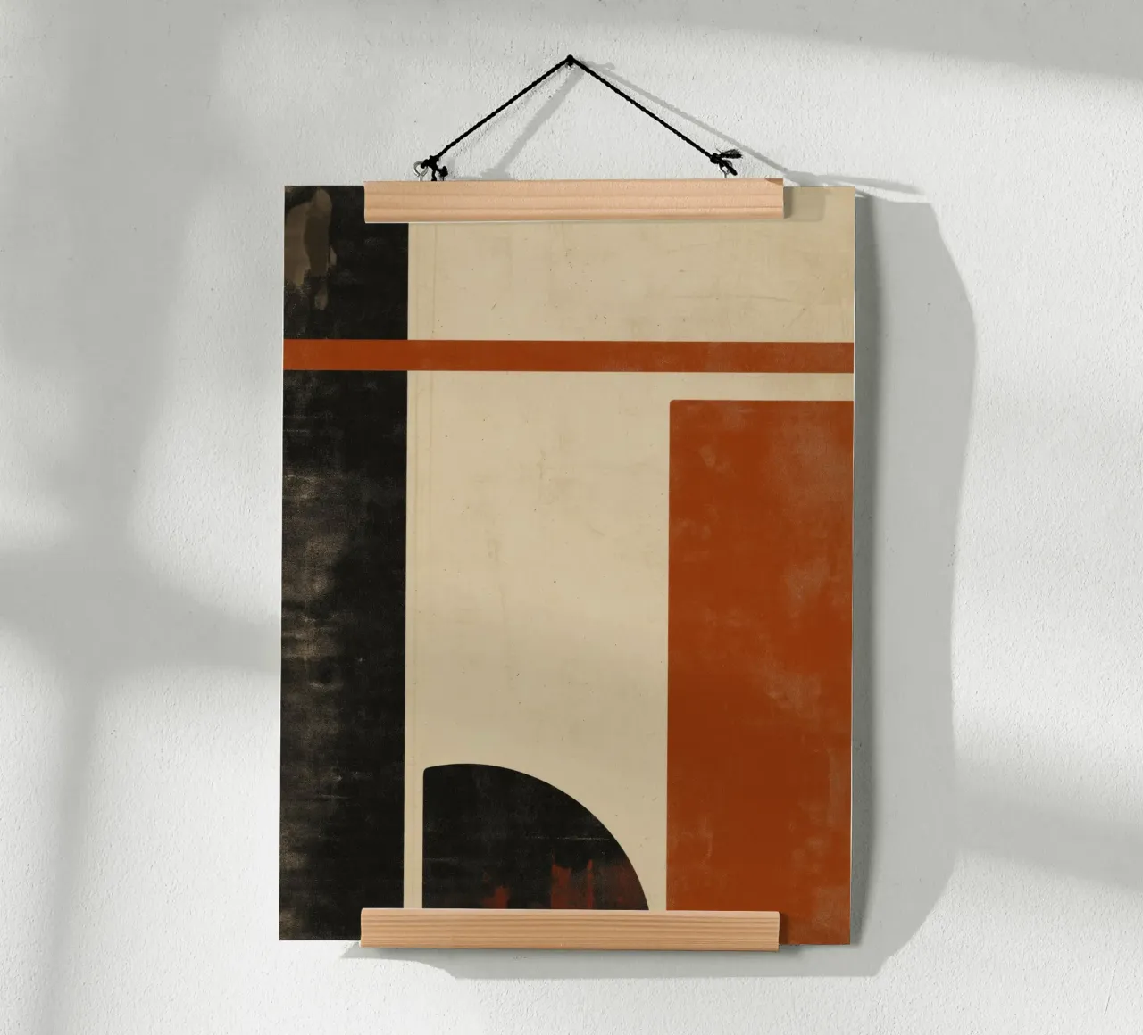 Nostalgic Flow – Circles and Rectangles in Warm Tones poster by Aralyn