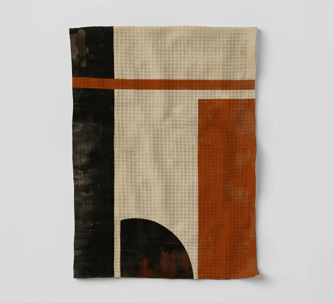 Flux nostalgique - Cercles et rectangles dans des tons chauds torchon de Aralyn