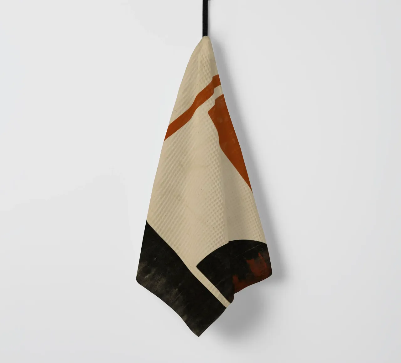 Flux nostalgique - Cercles et rectangles dans des tons chauds torchon de Aralyn