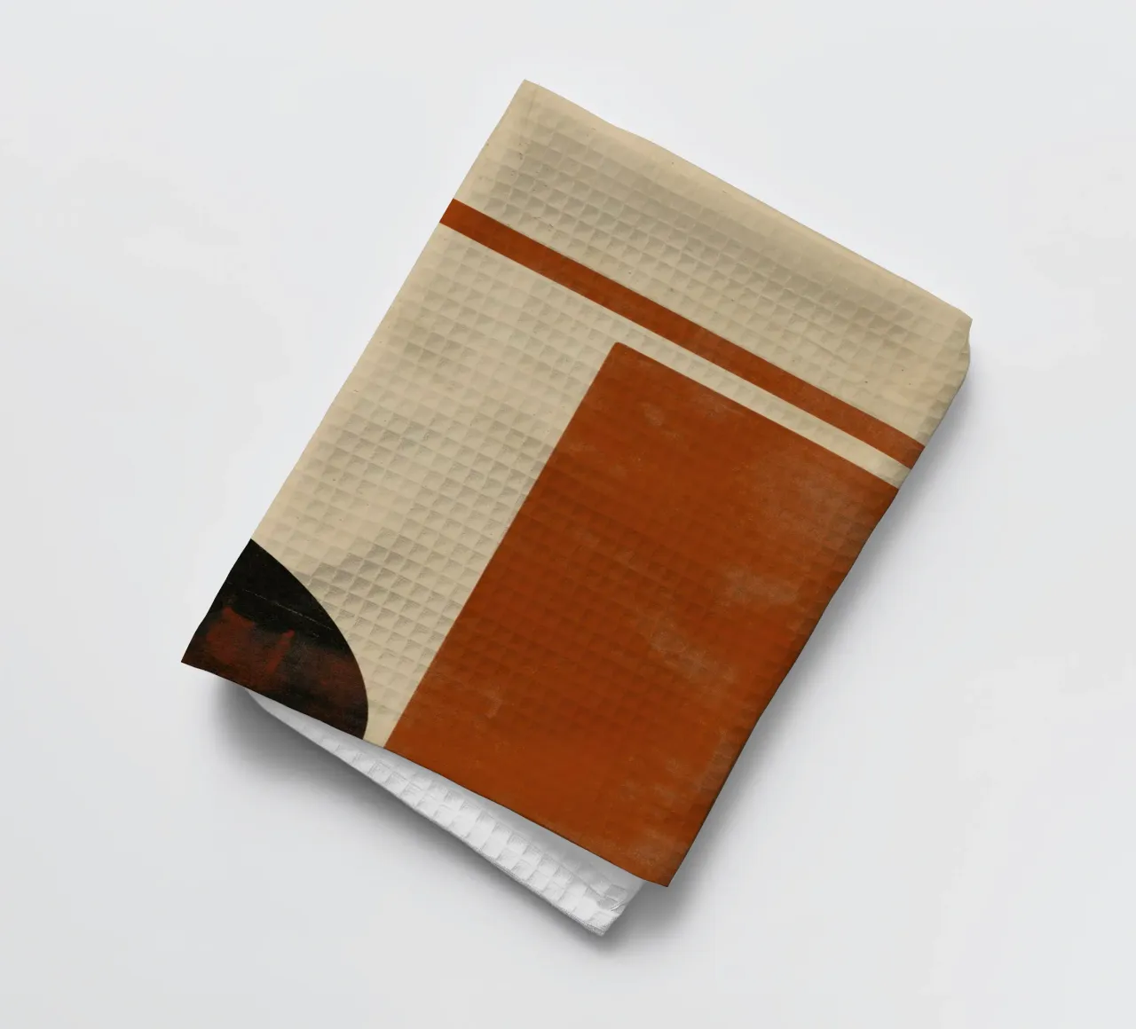 Flux nostalgique - Cercles et rectangles dans des tons chauds torchon de Aralyn