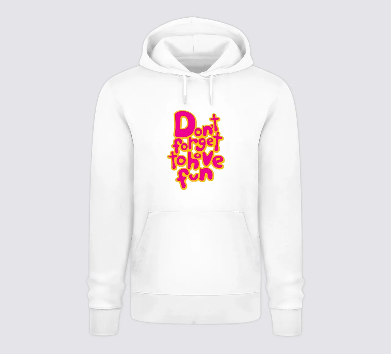 Don't Forget To Have Fun | Pink on Yellow felpa con cappuccio da sabidussi
