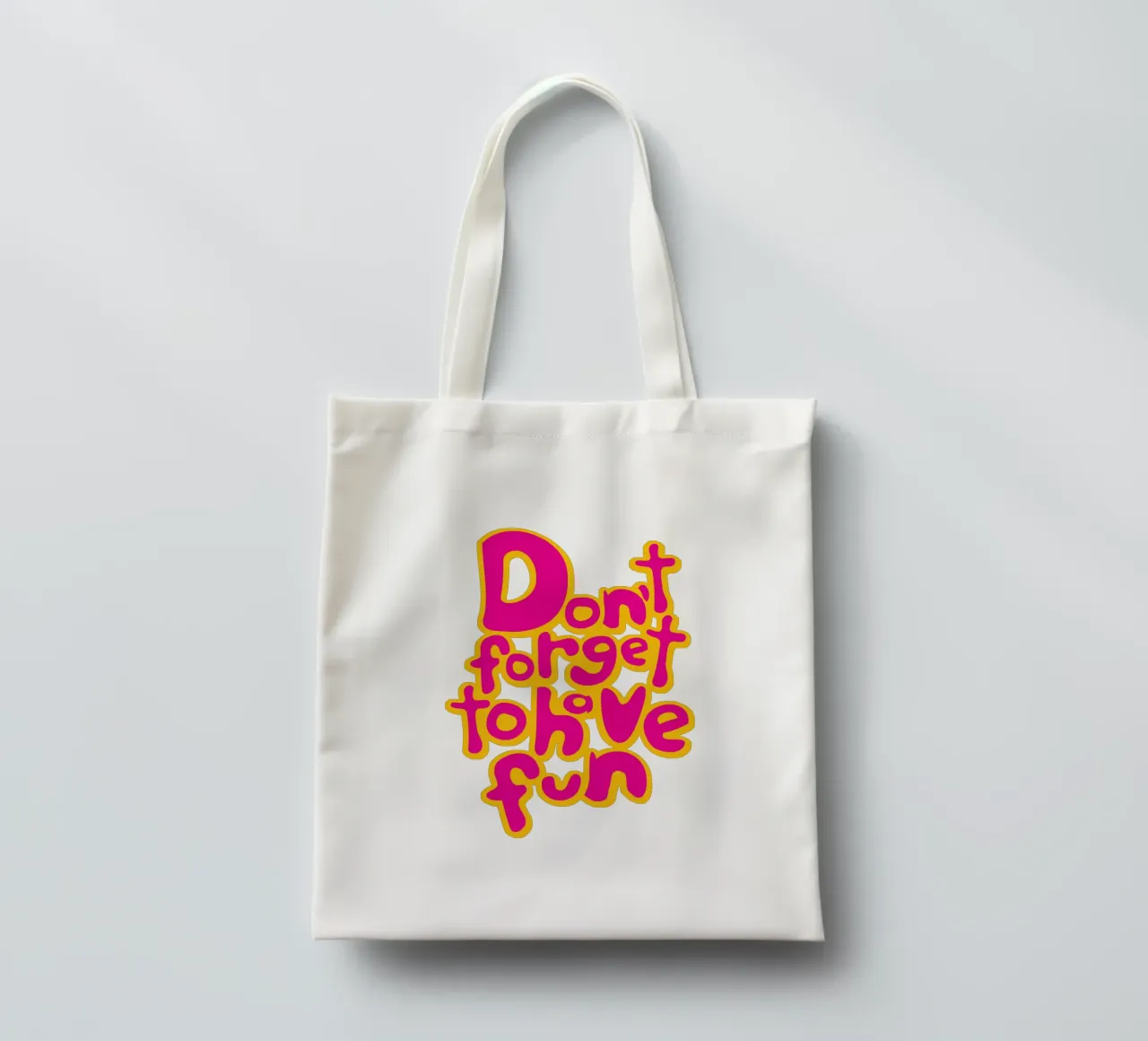 Don't Forget To Have Fun | Pink on Yellow borsa in juta da sabidussi