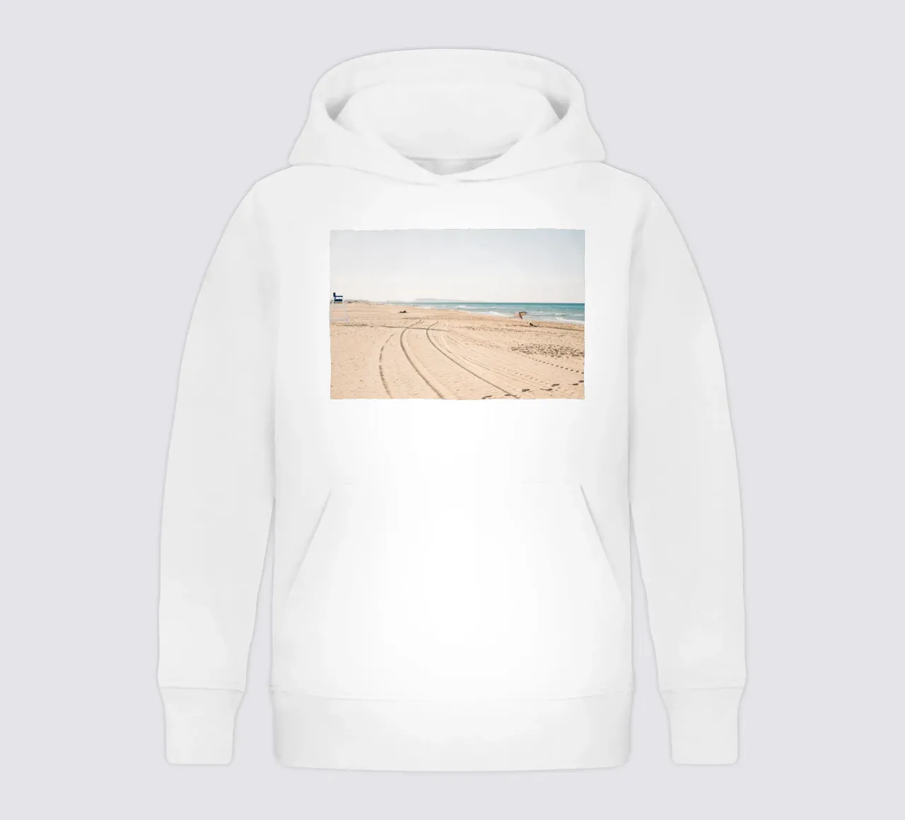 Spiaggia tranquilla in Spagna | Sabbia fine | Colori chiari felpa bambino con cappuccio da Bold and Retro