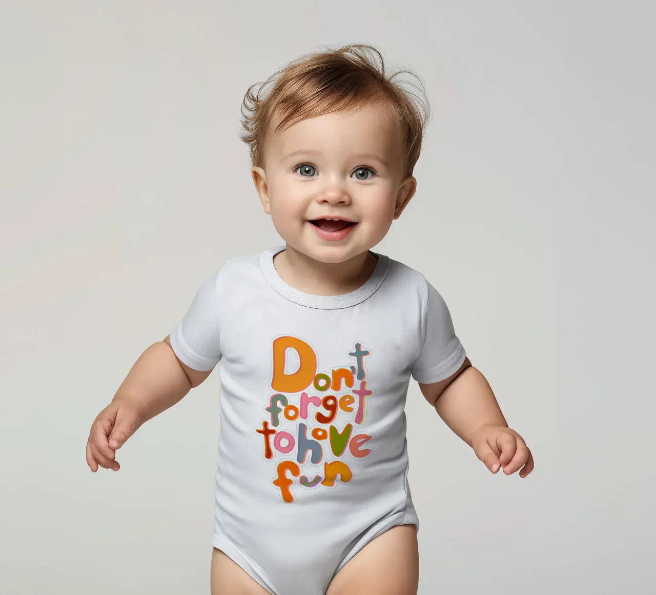 Don't Forget To Have Fun | Colorful Version short-sleeve baby romper by sabidussi