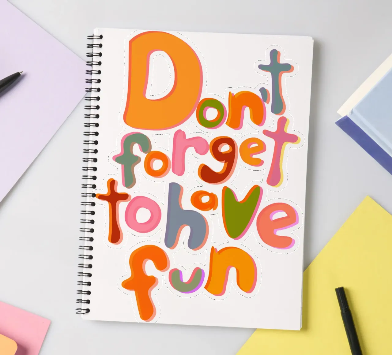 Don't Forget To Have Fun | Colorful Version notitieboek met spiraal van sabidussi