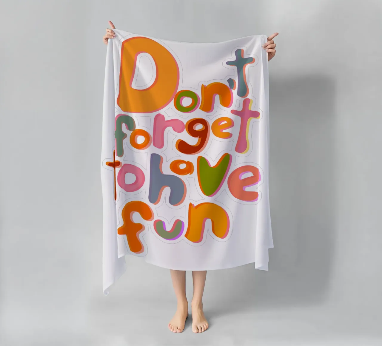 Don't Forget To Have Fun | Colorful Version strandhanddoek van sabidussi