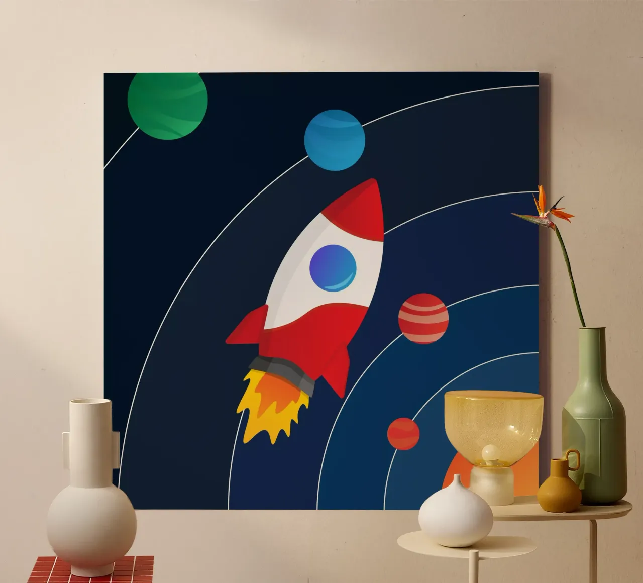 Sistema solare a razzo tela da Astro Aesthetics