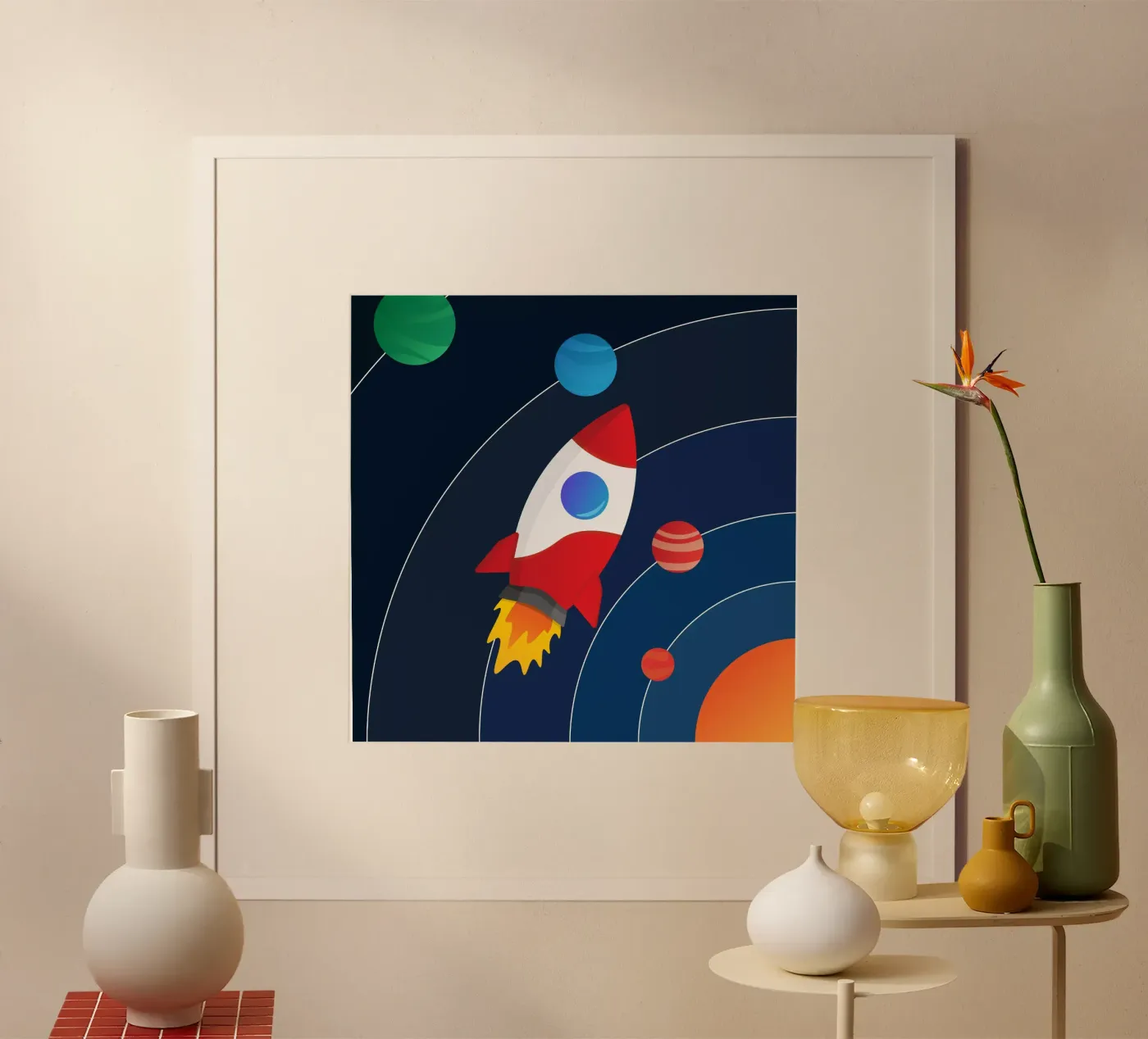 Rocket Solar System poster by Astro Aesthetics
