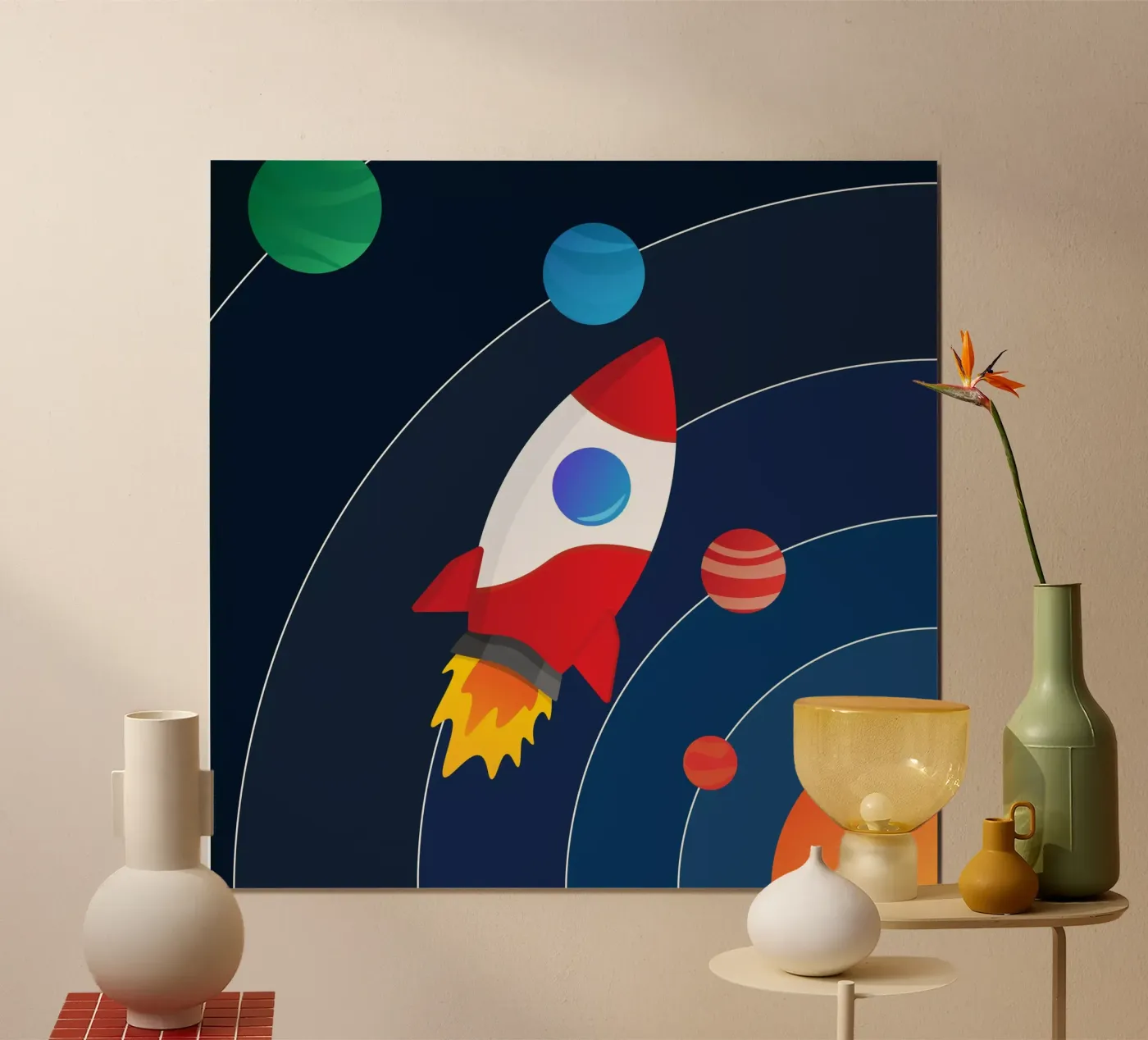 Rocket Solar System poster by Astro Aesthetics