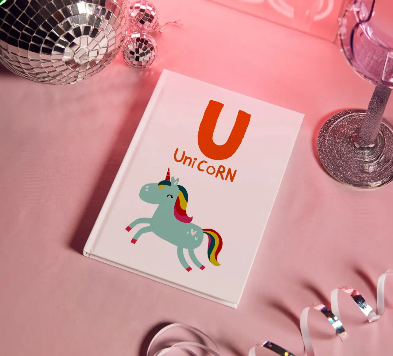 Unicorn Alphabet U notebook by Tenaya Lapping