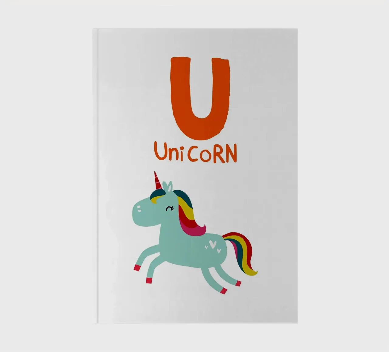 Unicorn Alphabet U notebook by Tenaya Lapping