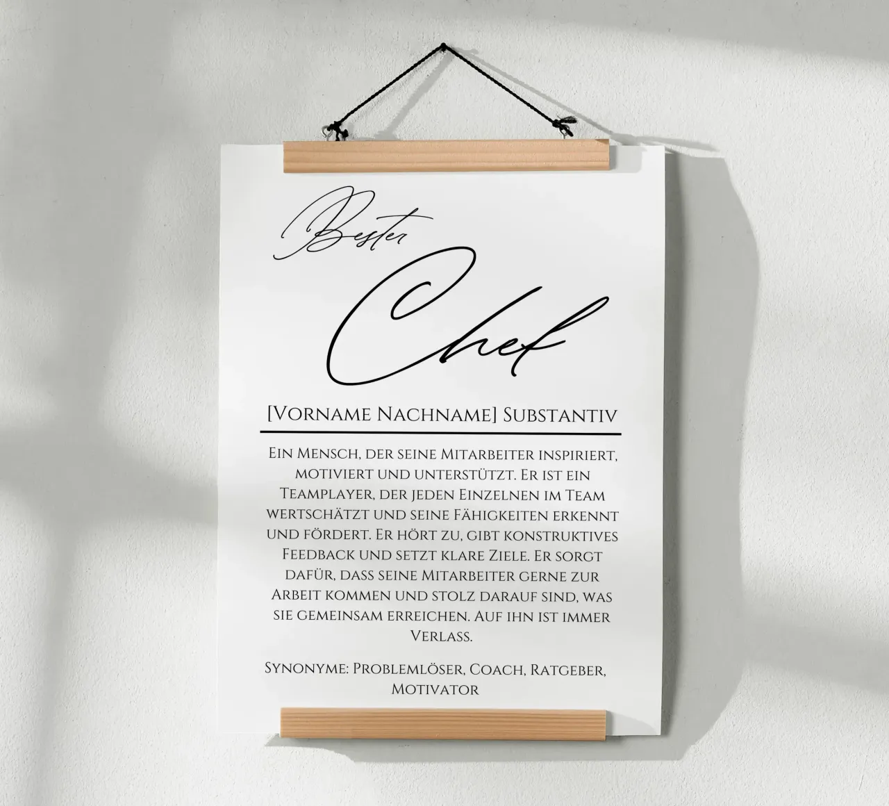 Definizione Best CHEF, regalo personalizzato, ufficio poster da Wortfieber