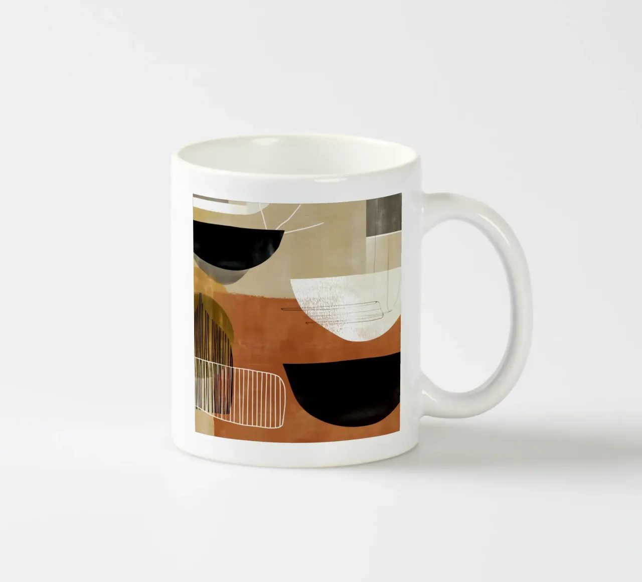 Forme astratte in toni caldi tazza in ceramica da Aralyn