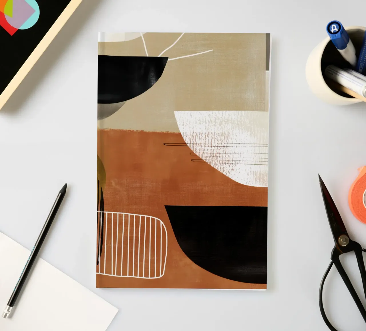 Abstract Shapes in Warm Tones notebook by Aralyn