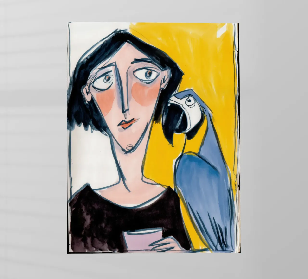 Selfie con pappagallo blu | Disegno digitale a mano pellicola backlit da Autofocus