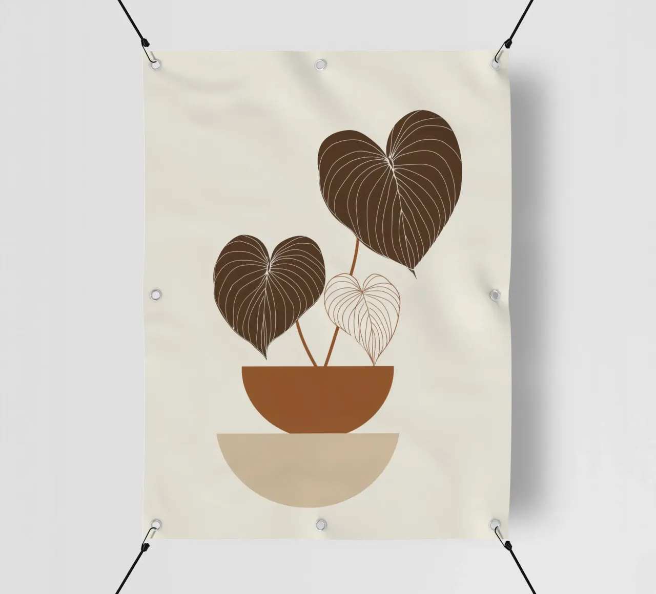 Semplicità bohémienne - Illustrazione di piante neutre telo in pvc da Aralyn