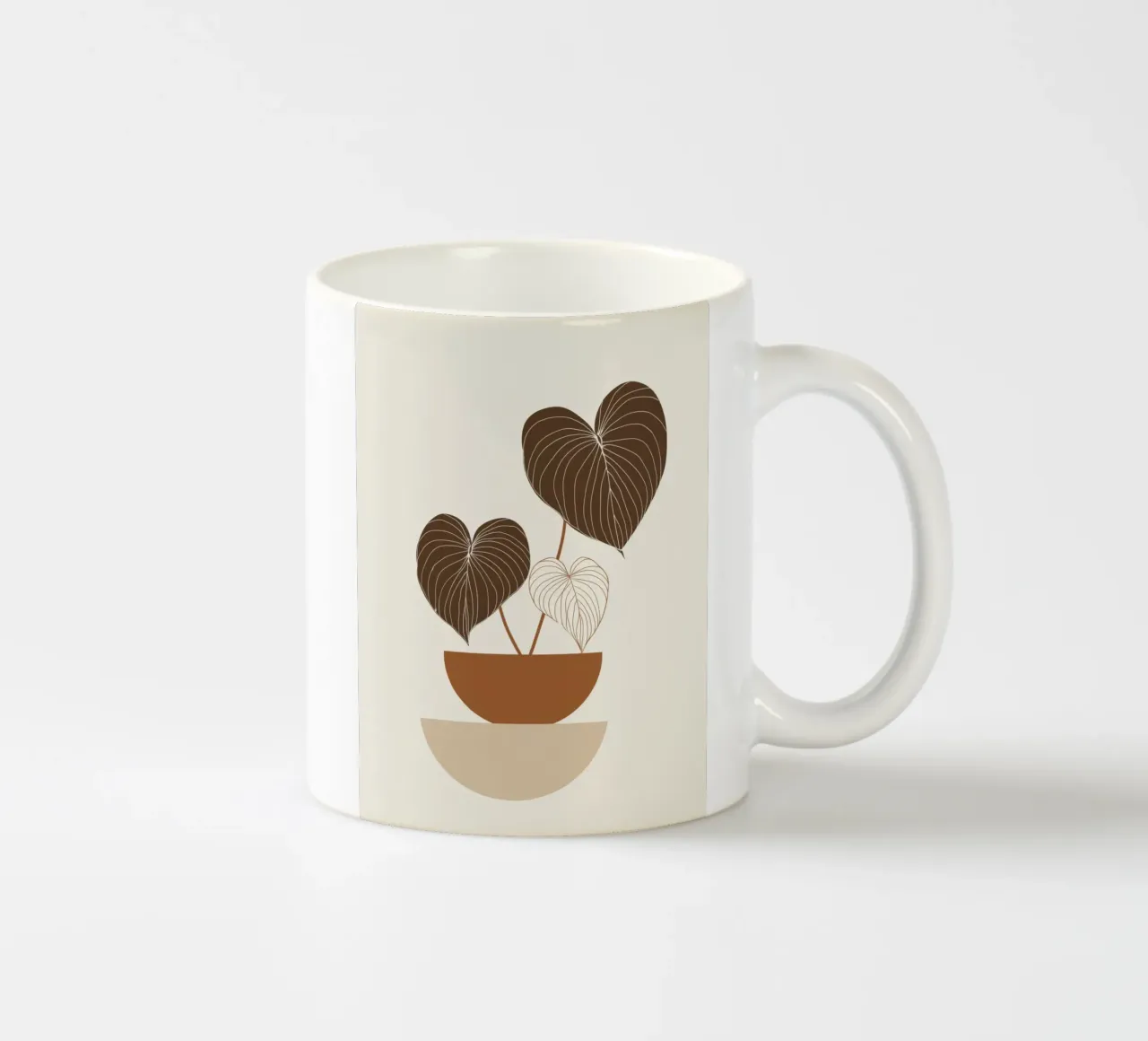 Semplicità bohémienne - Illustrazione di piante neutre tazza in ceramica da Aralyn